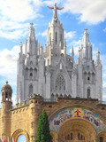 Fototapeta Paryż - Temple on mountain, Barcelona.Spain