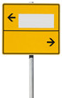 © Gewoldi - yellow direction sign (clipping path included)