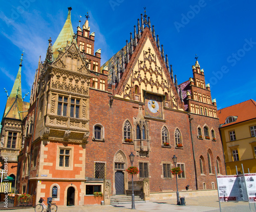 Obraz w ramie city hall of Wroclaw, Poland