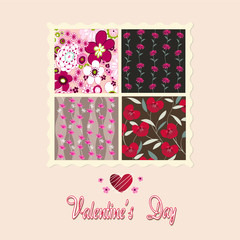 Wall Mural - flowers card, valentine's day