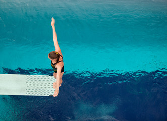 Wall Mural - springboard diver