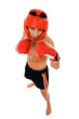 © cristovao31 - Top view of young Boxer fighter with boxing helmet and gloves ov