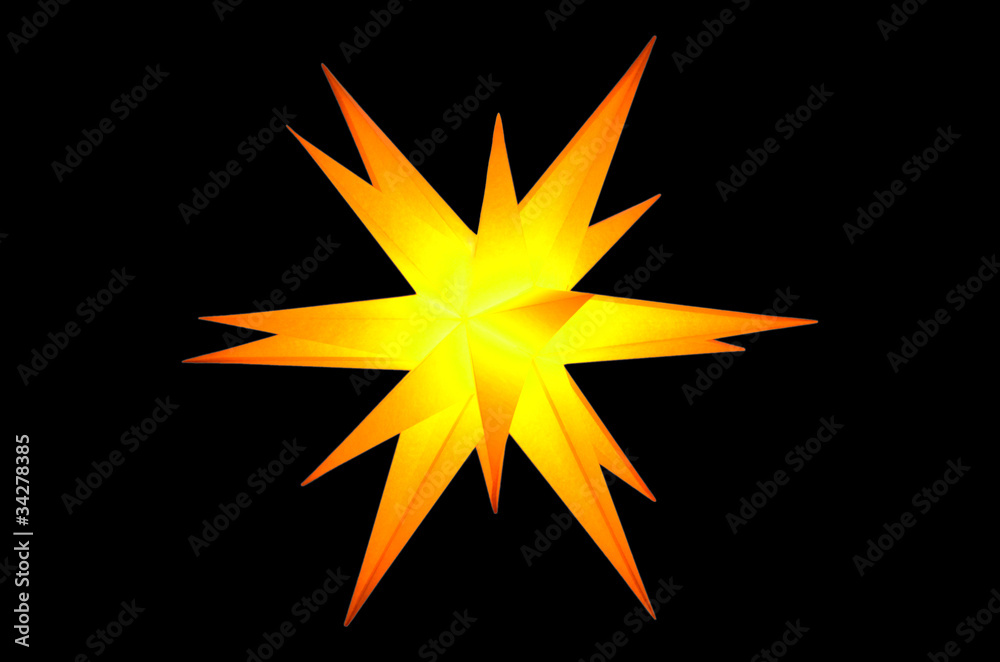 Leuchtender Stern auf schwarzem Hintergrund Stock-illustration