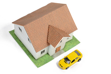 Wall Mural - Toy car and house