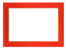 Red Frame Isolated On White Background.