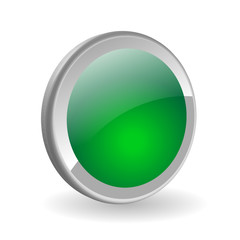 Wall Mural - GREEN WEB BUTTON (3d template vector  shiny internet click here)