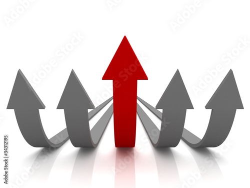 red arrow up in the group of gray