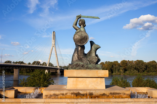 Naklejka - mata magnetyczna na lodówkę Mermaid Statue