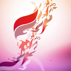 Wall Mural - abstract motion graphic background - flames