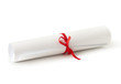 roll white paper with red tape