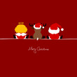 Santa, Angel & Reindeer Red