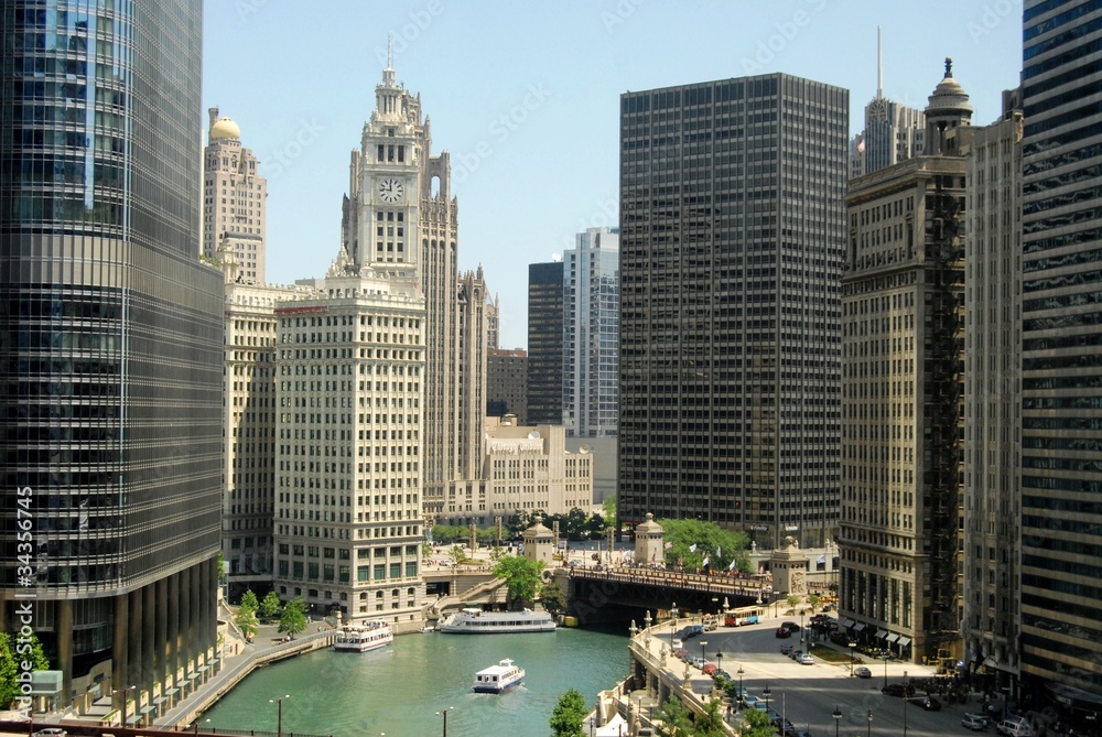 High Rise Buildings at Downtown Chicago, Illinois