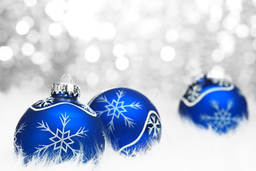 Christmas ball on abstract light background