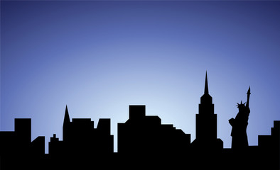 Wall Mural - silhouette of New-York city, USA, vector