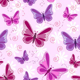 Fototapeta Koty - Seamless butterfly pattern