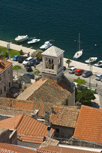 Panorama Of Sibenik Roofs, Church Tower And Coast