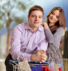 young couple shopping together