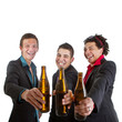 Three amigos partying with beer