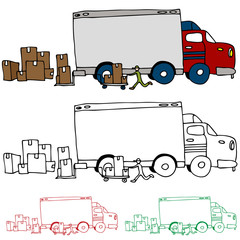 Wall Mural - Moving Truck Profile View