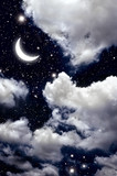 Fototapeta Niebo - moon and star in The night sky