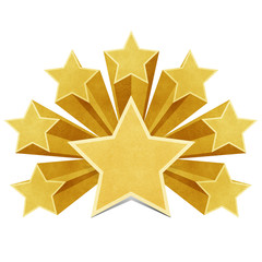 Wall Mural - star recycled paper stick on white background