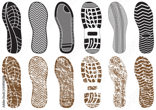 Fototapeta na wymiar Vector illustration set of footprints.