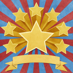 Wall Mural - star recycled paper stick on white background