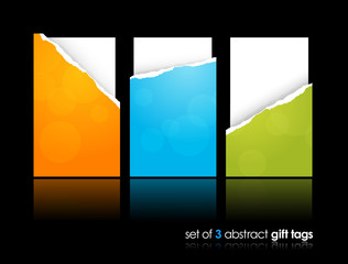 Wall Mural - Set of teared gift cards.