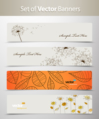 Wall Mural - Set of nature web headers.