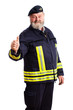 Feuerwehrmann mit Daumen-Hoch-Geste