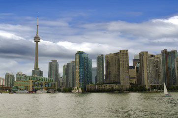 Toronto city skyline with CN tower