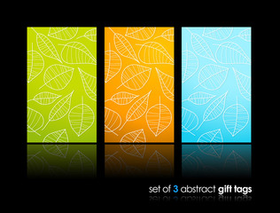 Wall Mural - set of nature gift cards with reflection.