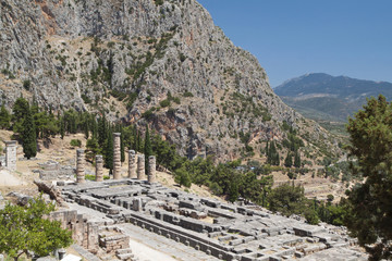 Wall Mural - Temple of Apollo at ancient Delphi site in Greece