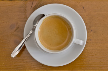 Coffee cup on table