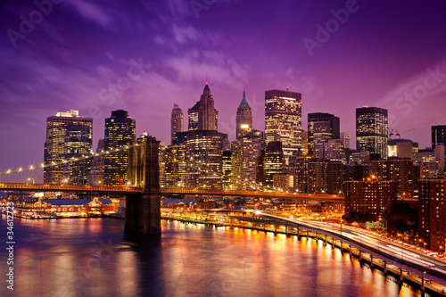 Foto-Plissee - New York Manhattan Pont de Brooklyn (von Beboy)