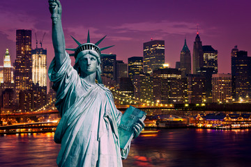 Fototapete - New York Manhattan statue de la Liberté