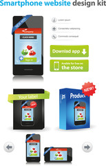 Wall Mural - Smartphone website design kit