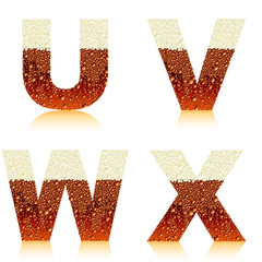 Sticker - alphabet dark beer UVWX