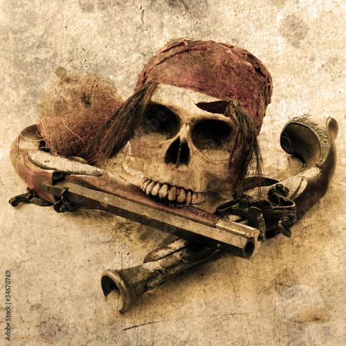 Fototapeta dla dzieci Pirate Grunge