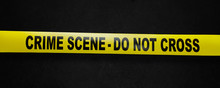 Crime Scene Yellow Tape With Clipping Path