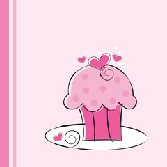 Sticker - Cute Pink Cupcake