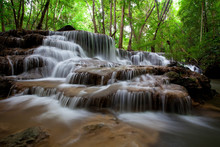 Waterfall In Deep Forest ,Thailand