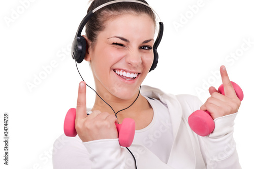 Happy girl exercising Lerretsbilde