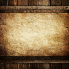 Wall Mural - paper on wood background