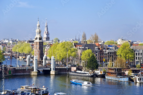 Plakat Klasyczny widok na Amsterdam.