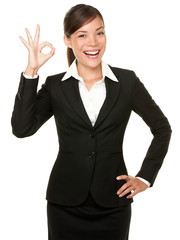 Wall Mural - Perfect - business woman OK sign