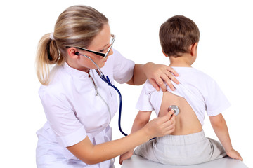 Doctor doing medical examination to a child