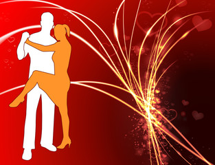 Poster - Sexy Young Couple on Abstract Valentine's Day Light Background