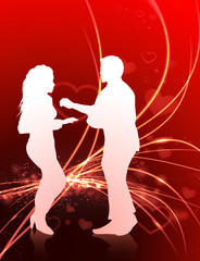 Poster - Sexy Young Couple on Abstract Valentine's Day Light Background