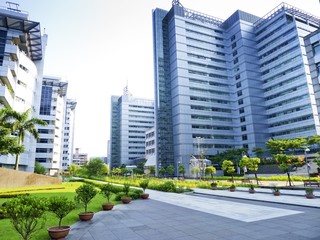 glass skyscraper buildings